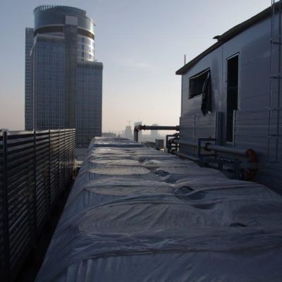 Obudowa akustyczna  na dachu Atrium Warszawa