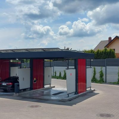 Ogrodzenie akustyczne myjnia bezobsługowa na stacji benzynowej