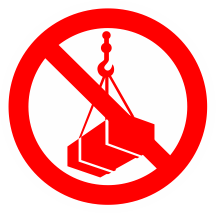 Zakaz rozładunku dźwigiem