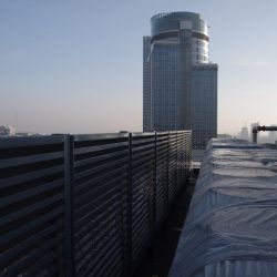 Obudowa akustyczna  na dachu Atrium Warszawa