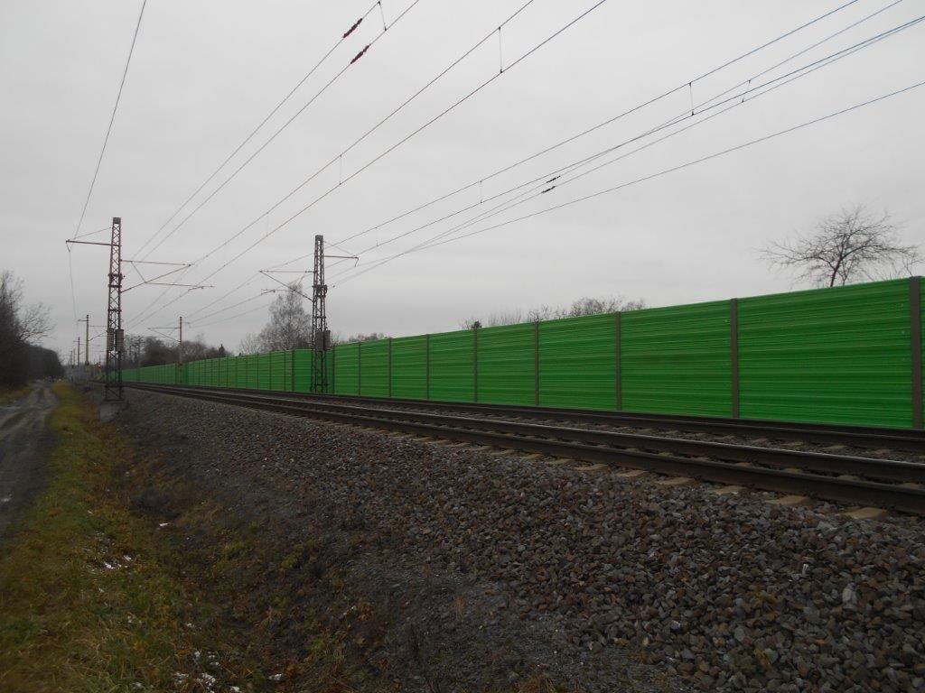 Ekrany akustyczne linia kolejowa Studénka  Czech Republic