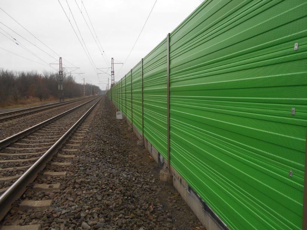Ekrany akustyczne linia kolejowa Studénka  Czech Republic